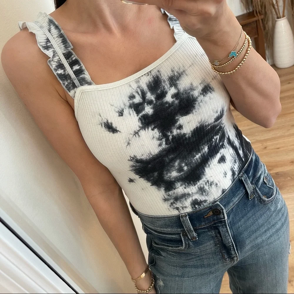 🆕Feeling Good Tie Dye Bodysuit | Black NWOT - Picture 4 of 13